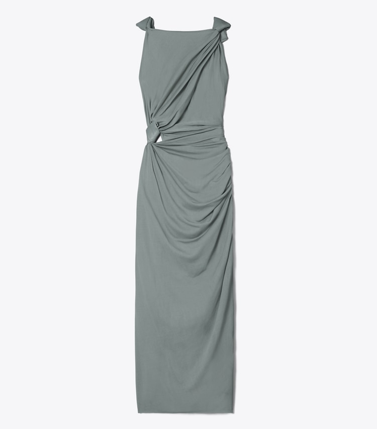 Tory Burch designer dresses Viscose Knot Dress in Shale Gray front