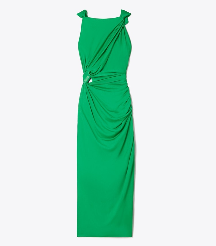 Tory Burch designer dresses Viscose Knot Dress in Spring Jade front