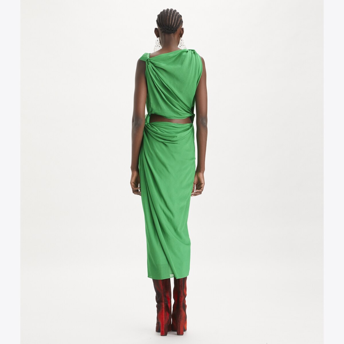 ワンピース Tory Burch SS24 Dress with front knot (156218 001) viscose-knot-dress-on-model-