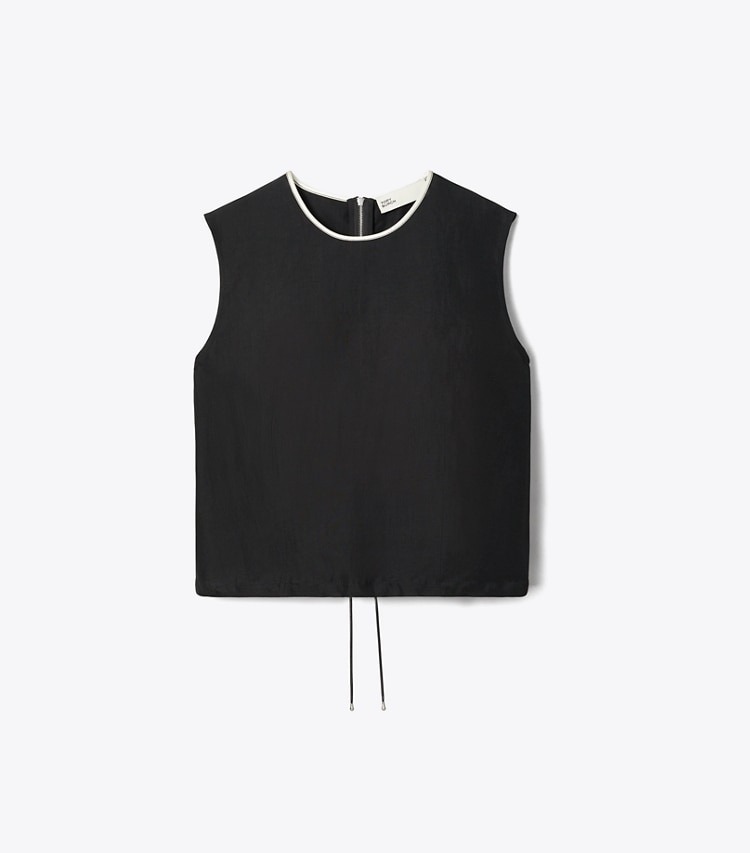 Tory Burch designer トップス レーヨン リネン シェルトップ in Black front