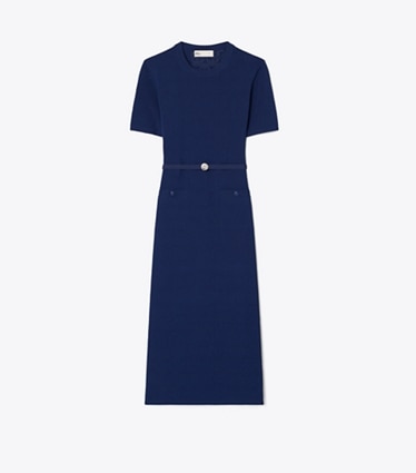 Tory Burch designer dresses Viscose Pointelle Dress in Ocean front
