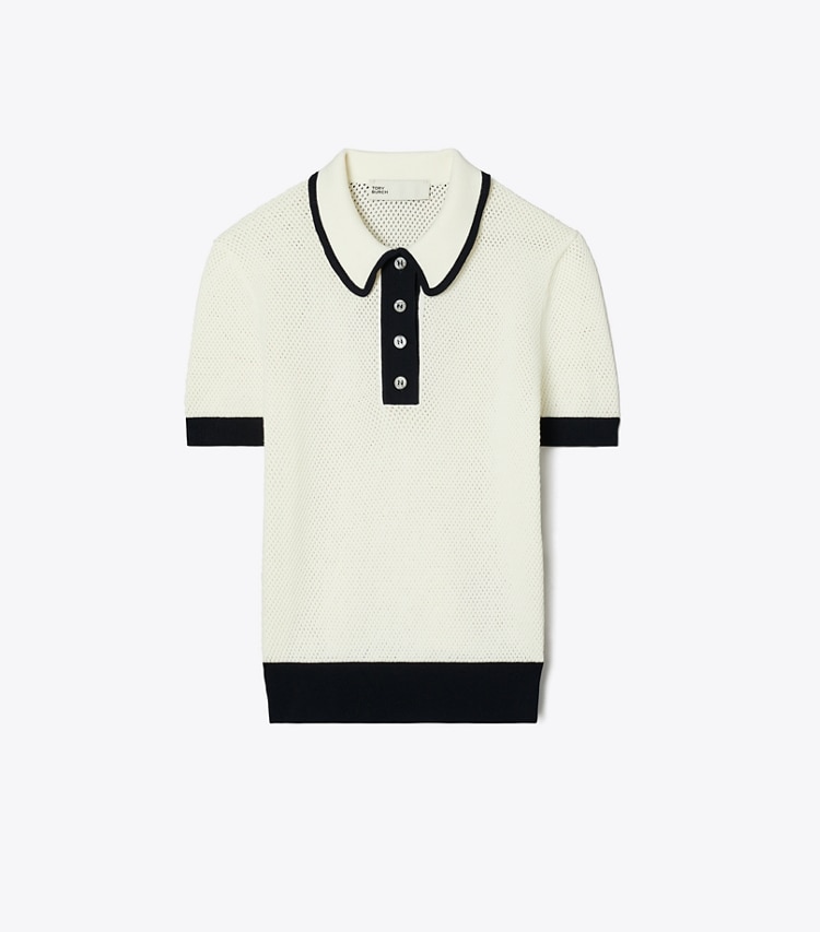 Tory Sport designer セーター レーヨン ポインテール セーター in NEW IVORY front