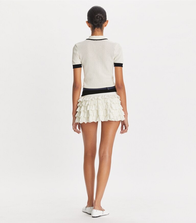 Tory Sport designer セーター レーヨン ポインテール セーター in NEW IVORY front