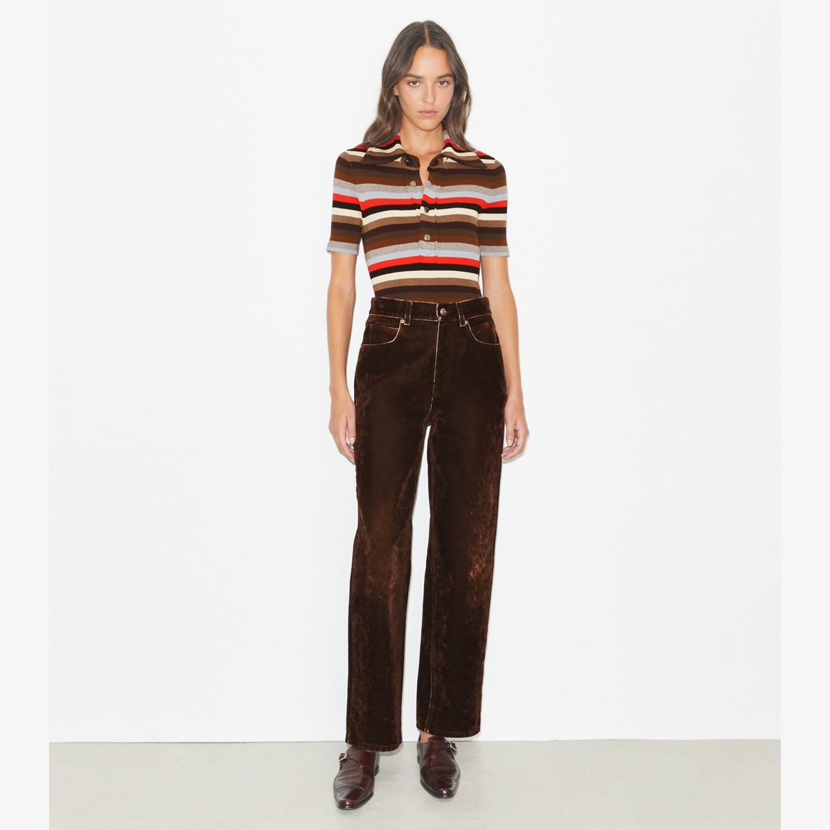 VISCOSE RIBBED POLO - thumbnail 2