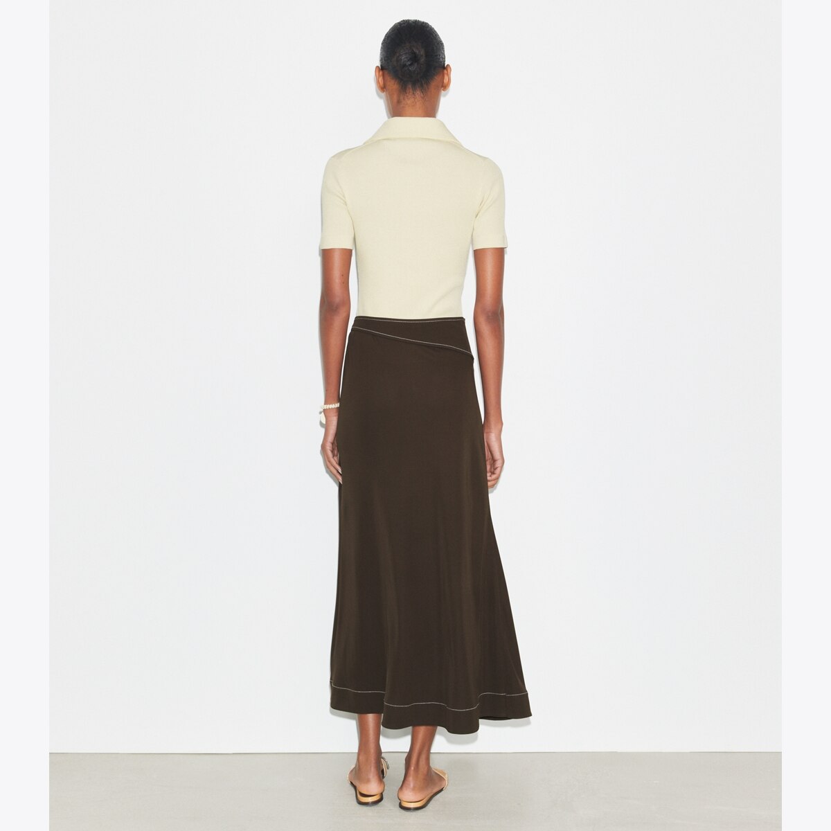 スカート Tory Burch FW25 Brown viscose skirt (170771 211) Belted Jersey Skirt: Women's Designer Bottoms | Tory Burch