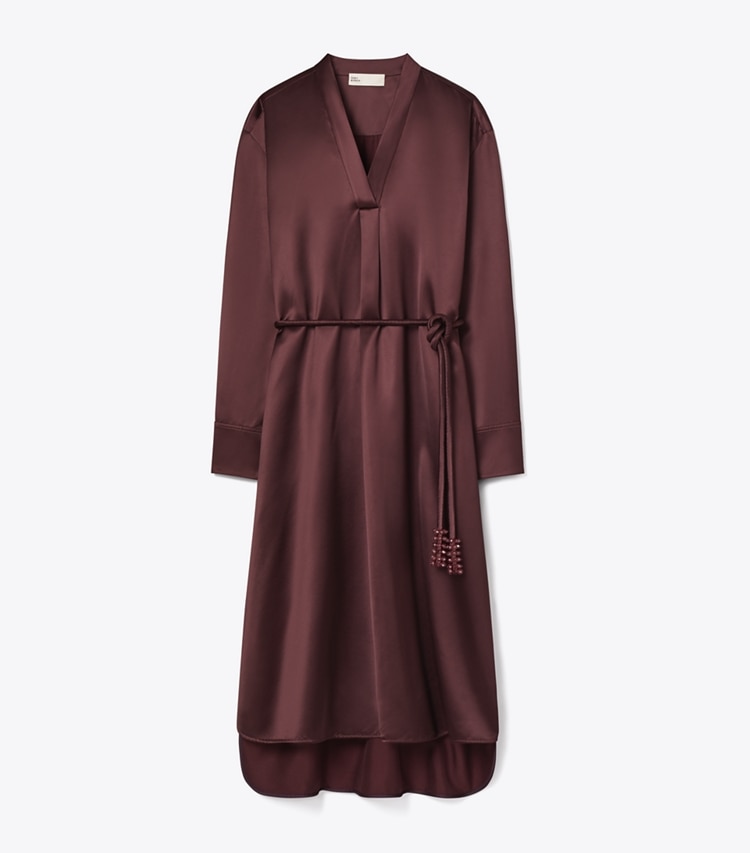 Tory Burch designer dresses Viscose Shirtdress in Dark Sangria front