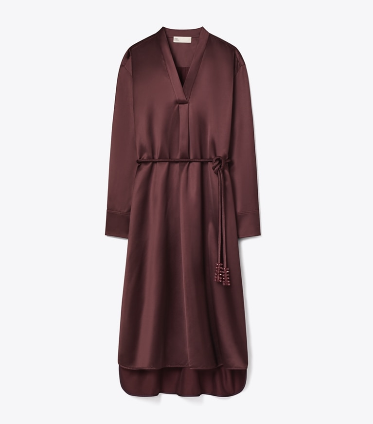 Tory Burch designer dresses Viscose Shirtdress in Dark Sangria front