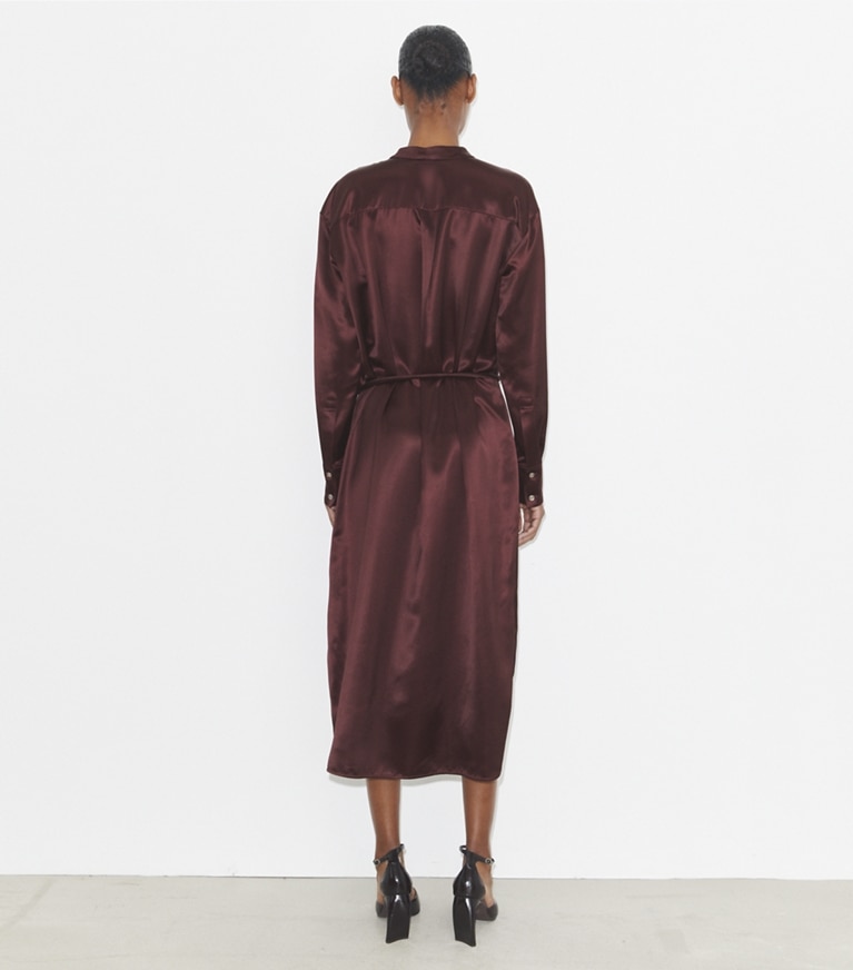 Tory Burch designer dresses Viscose Shirtdress in Dark Sangria front