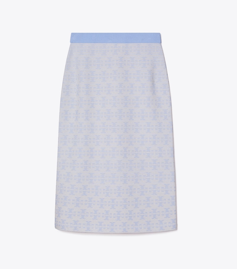 Tory Burch designer bottoms Viscose Skirt in Vanilla / Blue front