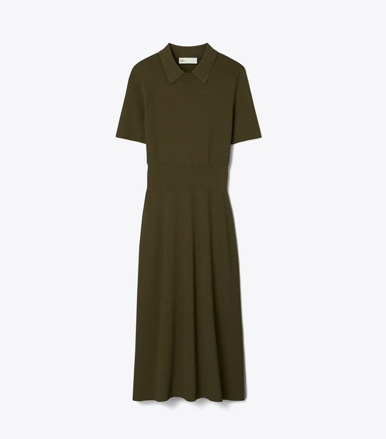 Tory Burch designer dresses Viscose Sweater Dress in Dark Rich Earth front
