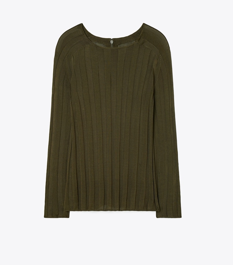 Tory Burch designer sweaters Viscose Sweater in Chocolate Hazelnut front