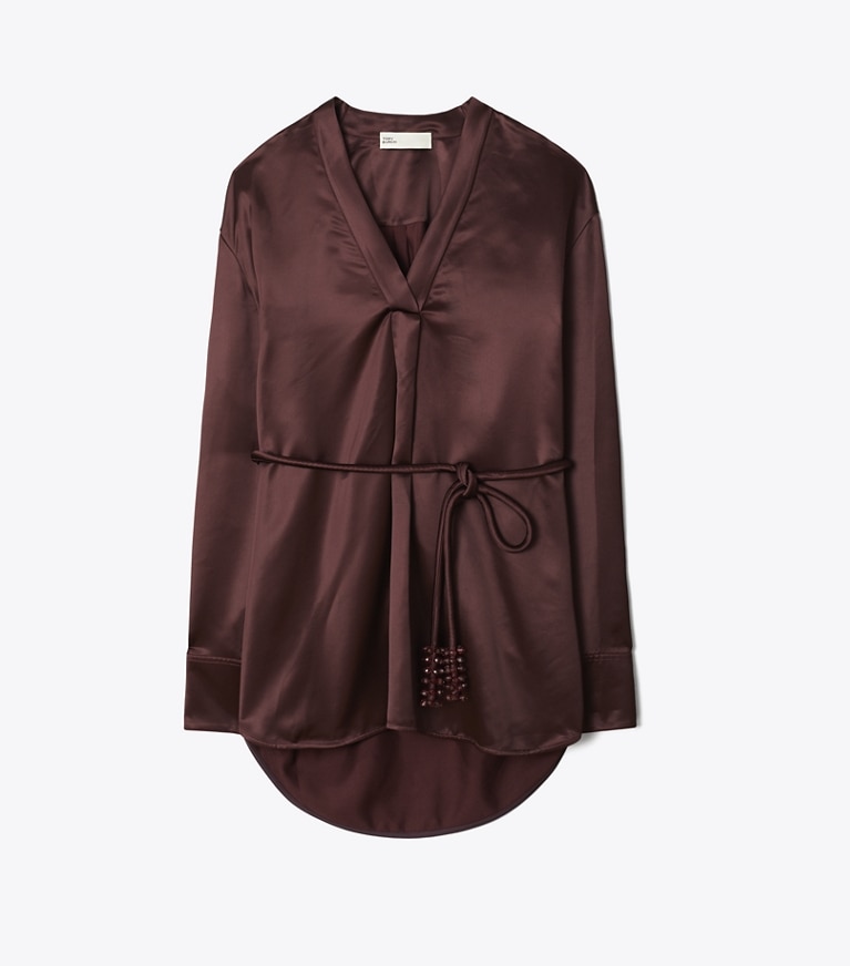 Tory Burch designer tops Viscose Top in Dark Sangria front