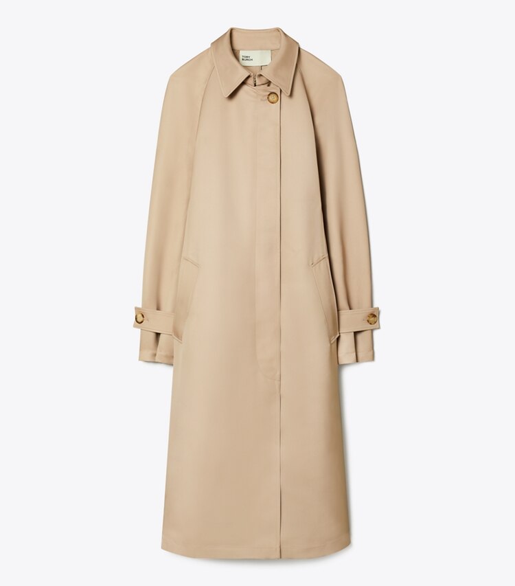 Tory Burch designer coats Viscose Trench Coat in Beige Sky front