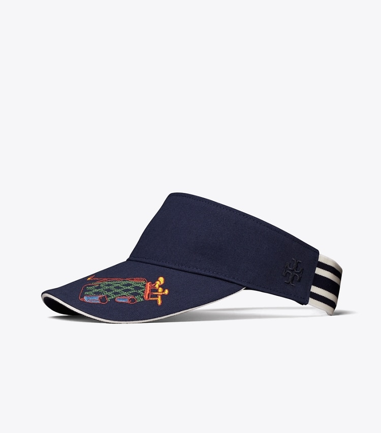 Tory Sport designer chapeaux Visière de golf haute performance dans Tory Navy angle