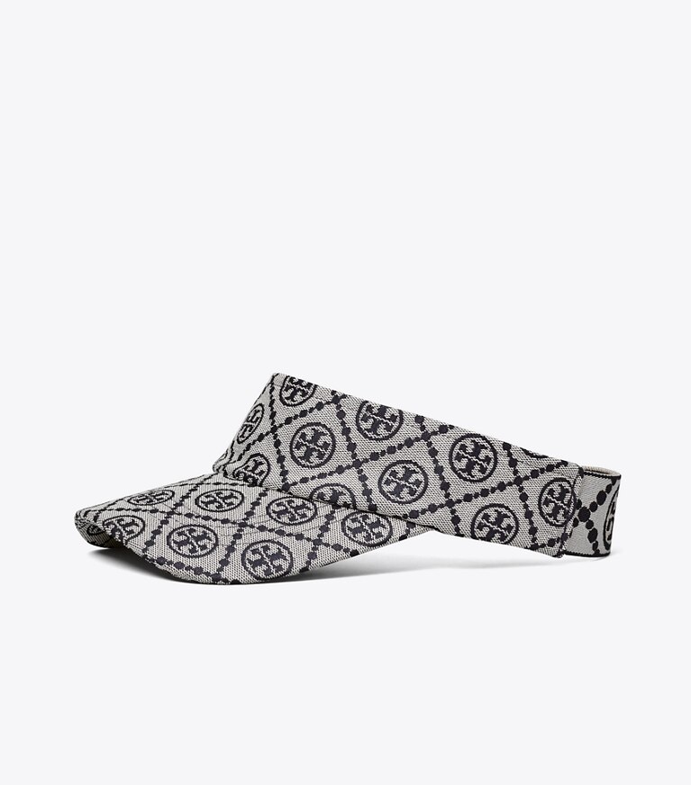 Tory Burch designer chapeaux Visière T Monogram in Tory Navy front
