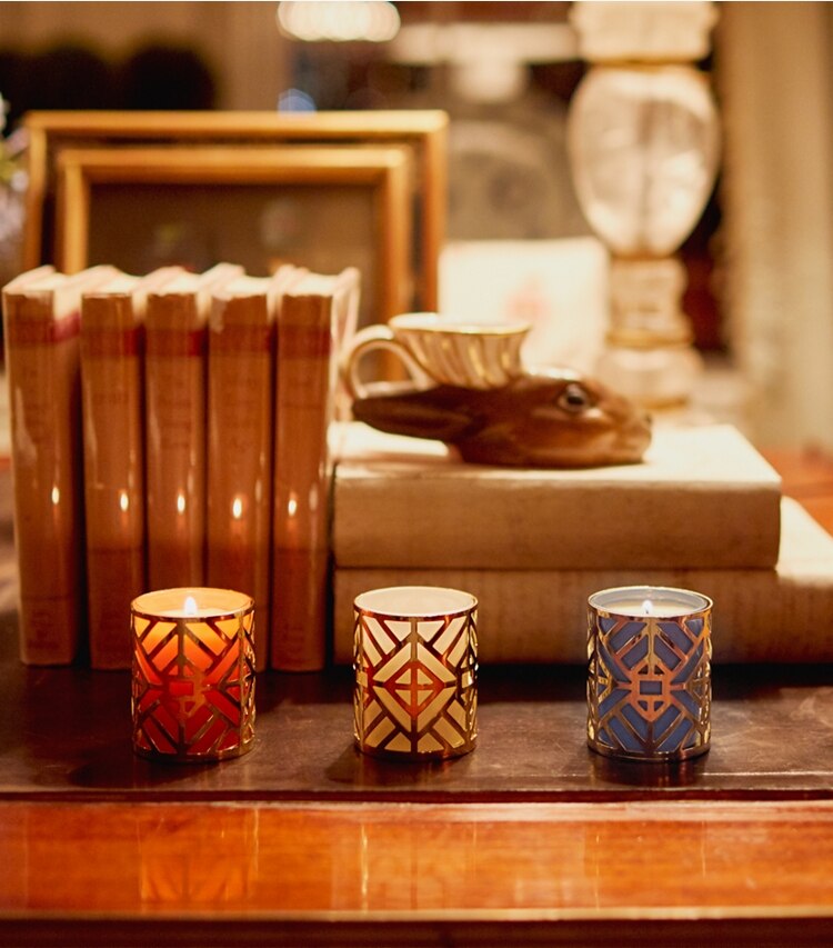 Tory Burch designer candles Votive Candle Set, 3-Piece in Multi editorial