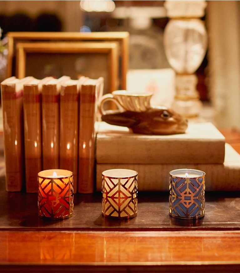 Tory Burch designer candles Votive Candle Set, 3-Piece in Multi front