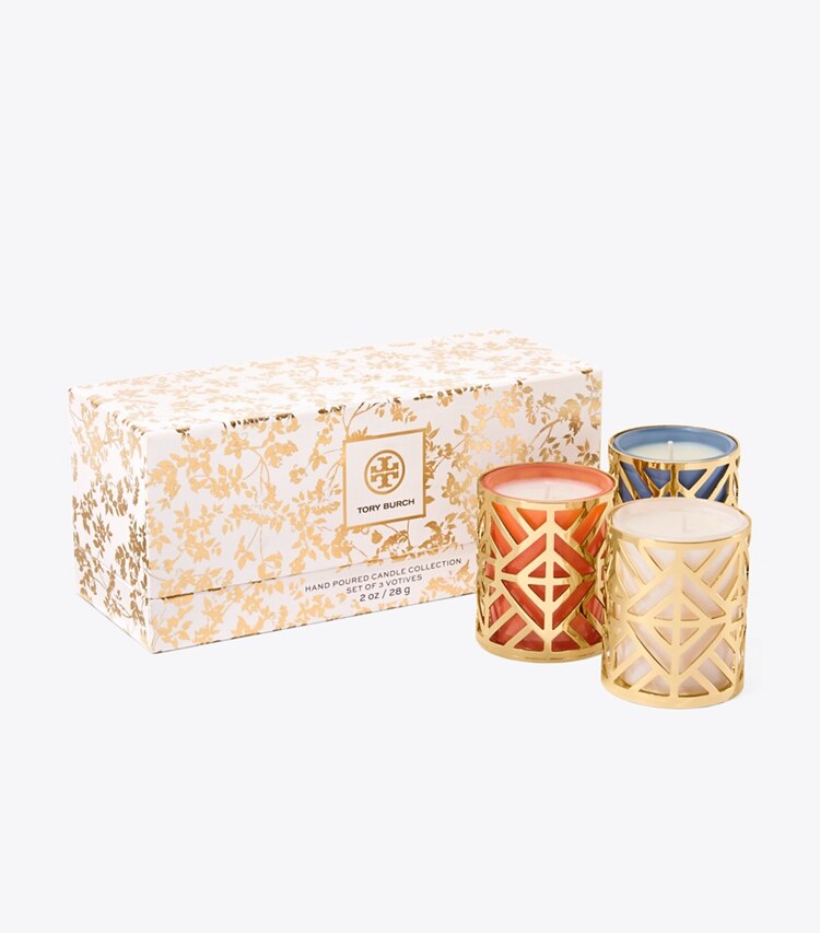 Tory Burch designer candles Votive Candle Set, 3-Piece in Multi front
