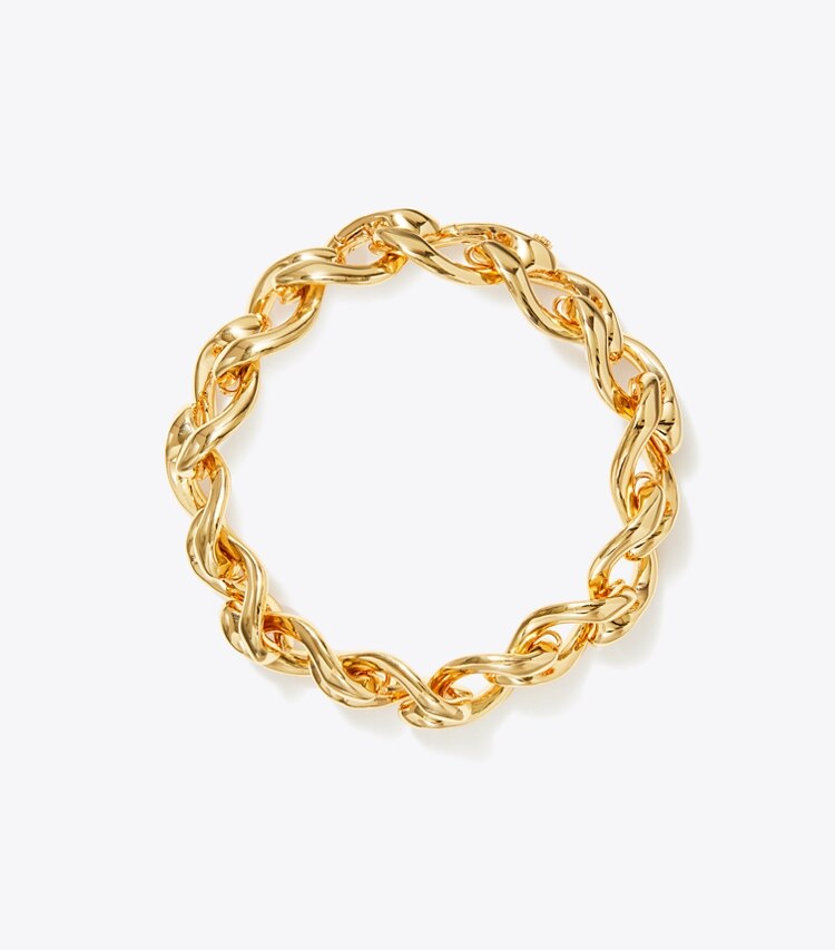 Tory Burch designer armbänder Wünschelruten-Armband in Tory Gold front