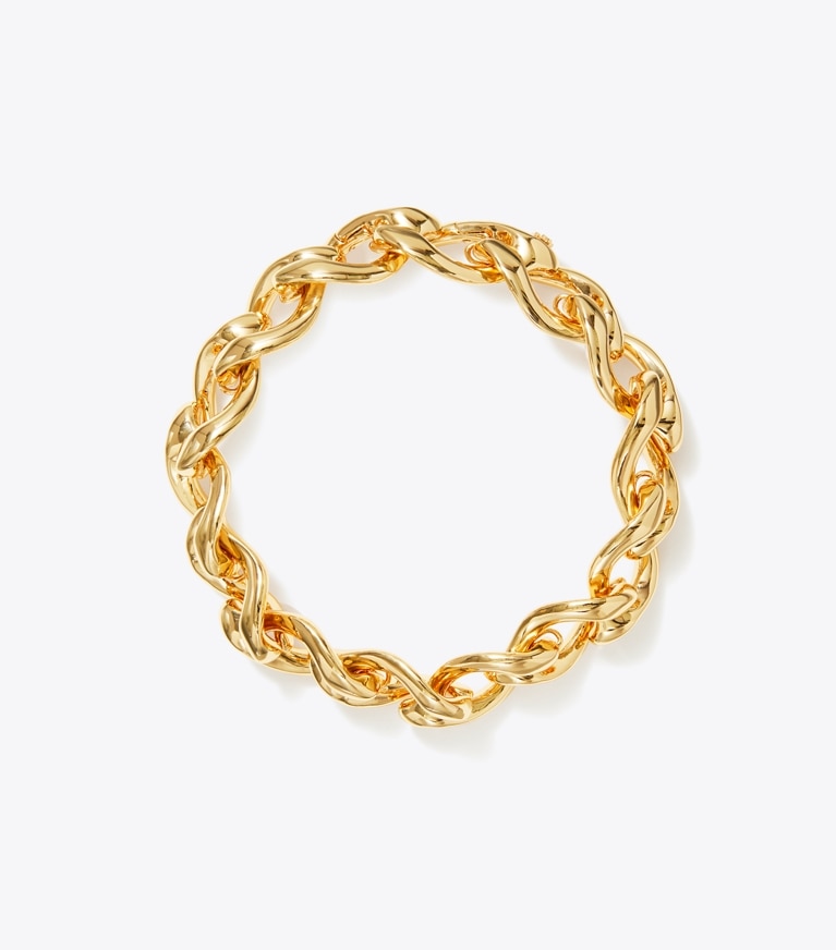 Tory Burch designer armbänder Wünschelruten-Armband in Tory Gold front