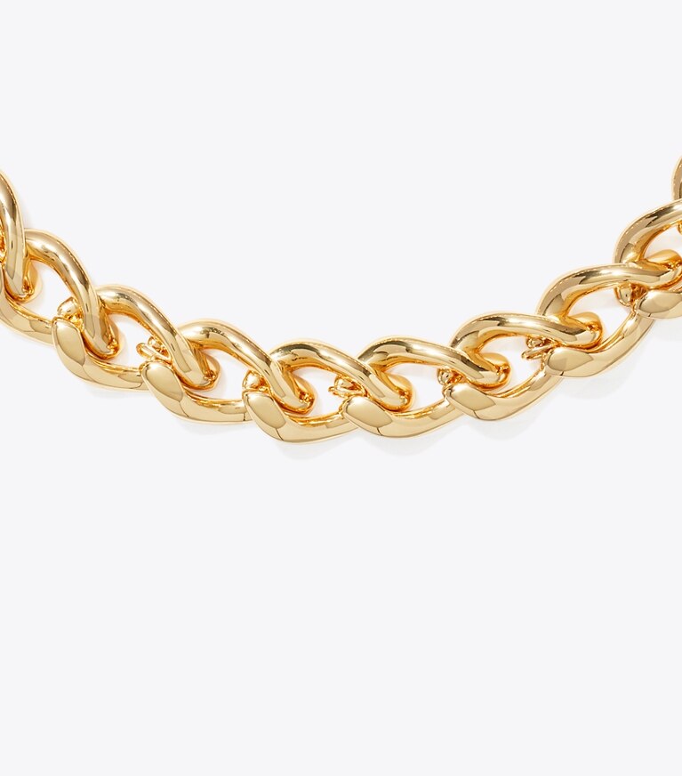 Tory Burch designer halsketten Wünschelruten-Halskette in Tory Gold front
