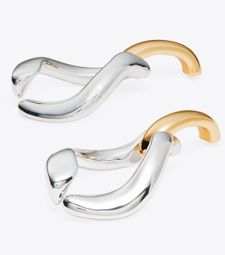 Tory Burch designer ohrringe Wünschelruten-Ohrring in Light Brass / Light Silver detail