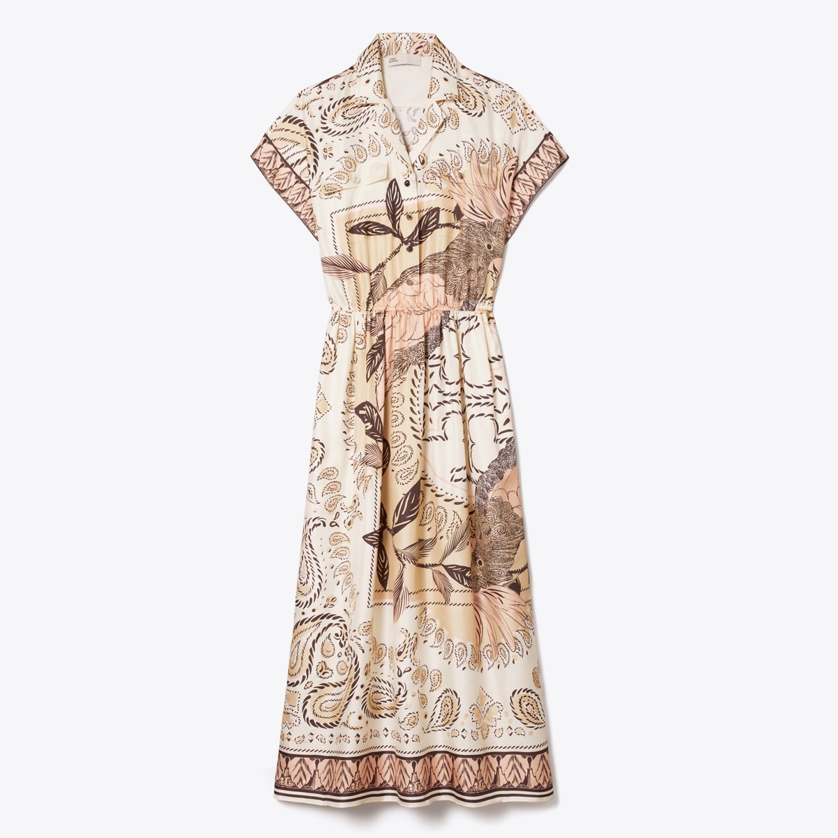 Waisted Silk Shirtdress: Women's Designer Dresses | Tory Burch