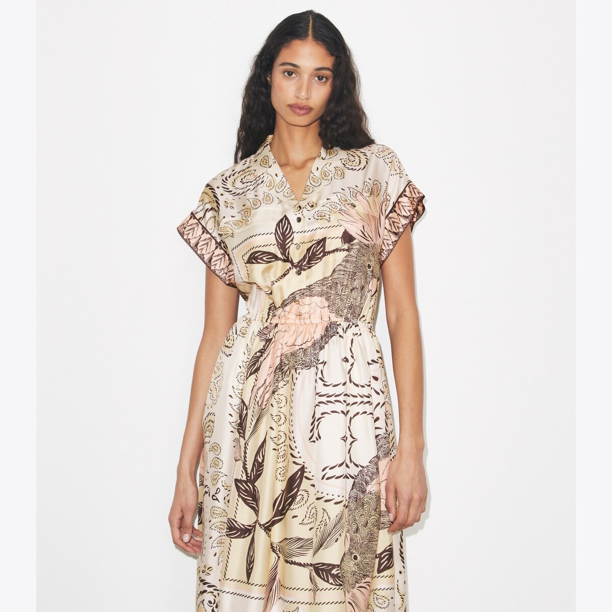 Waisted Silk Shirtdress: Women's Designer Dresses | Tory Burch