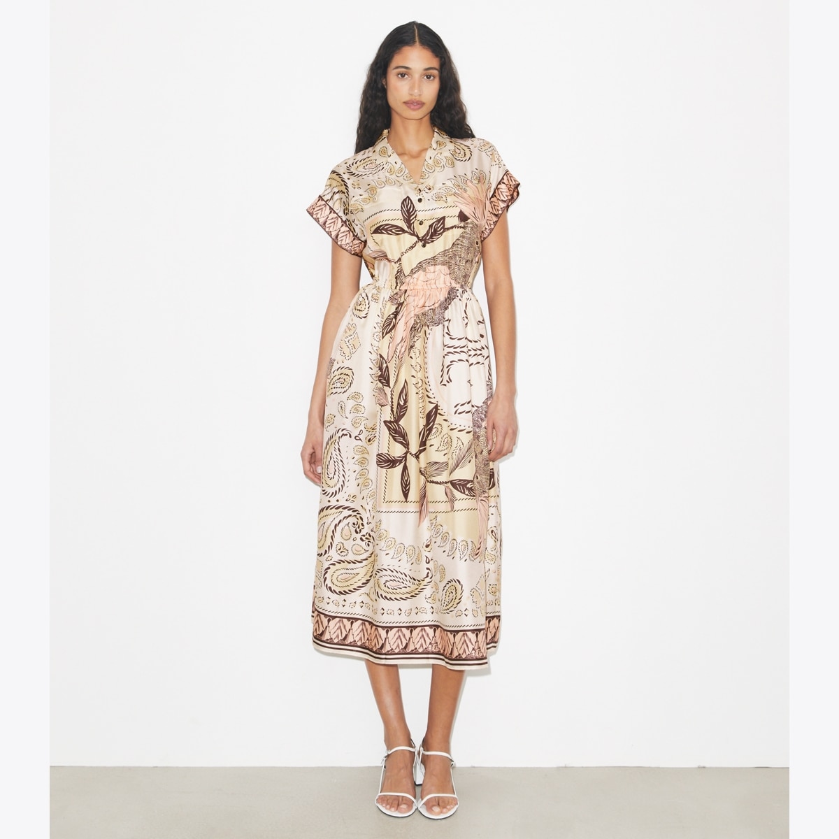 Waisted Silk Shirtdress: Women's Designer Dresses | Tory Burch