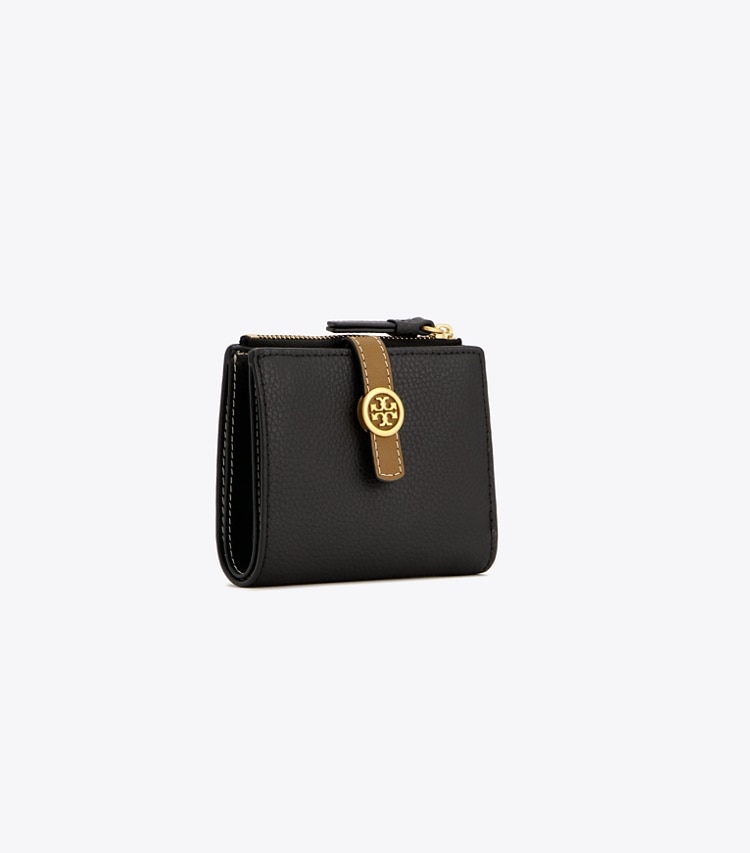 Tory Burch designer wallets Walker Mini Wallet in Black angle