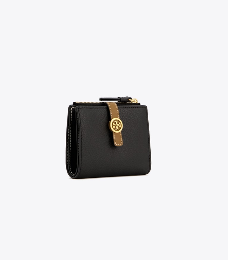 Tory Burch designer wallets Walker Mini Wallet in Black angle