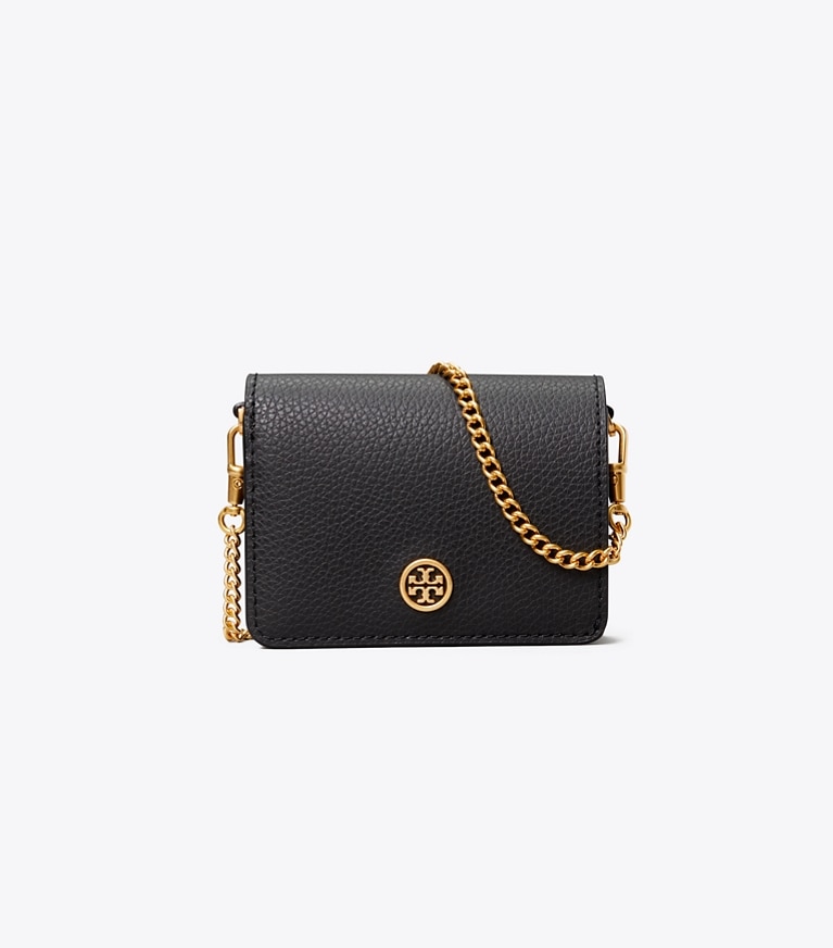 Tory Burch designer geldbörsen Walker Nano Geldbörse mit Kettenriemen in Black angle