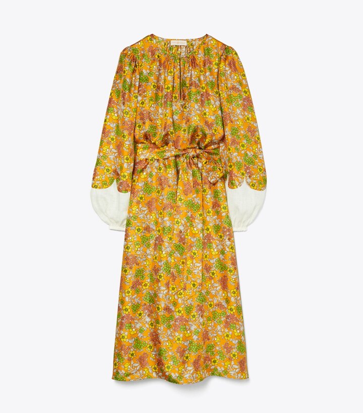 Wallpaper Floral Silk Dress: Women's Designer Dresses | Tory Burch