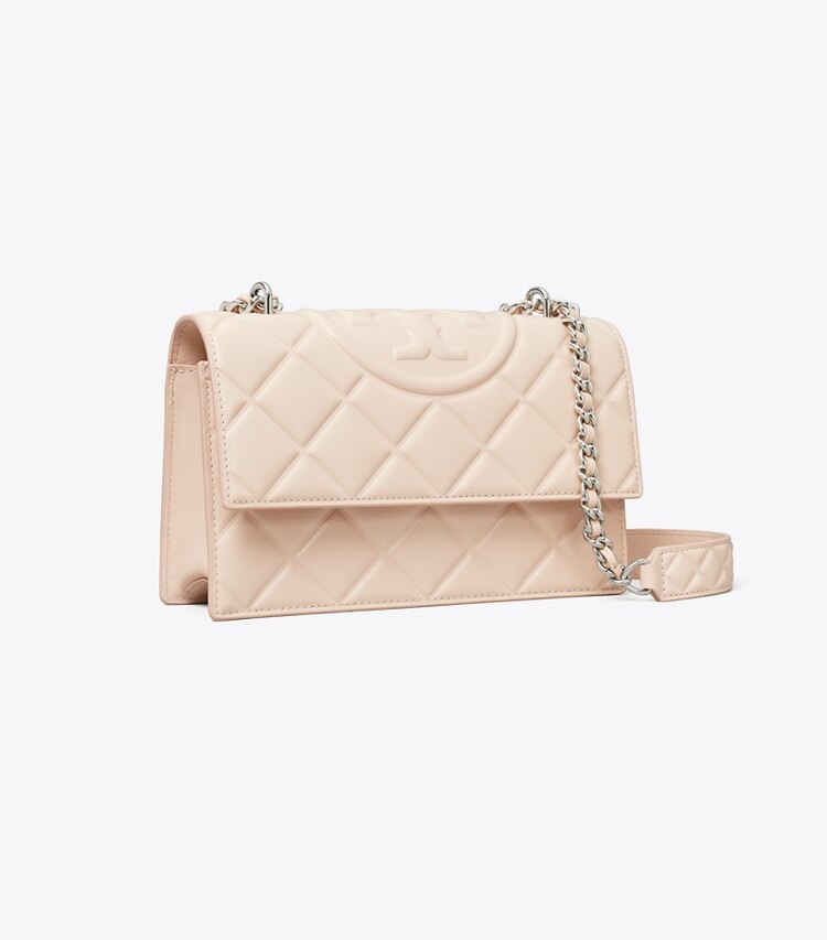 Tory Burch designer schultertaschen Wandelbare Fleming Schultertasche, klein in Soft Pink angle