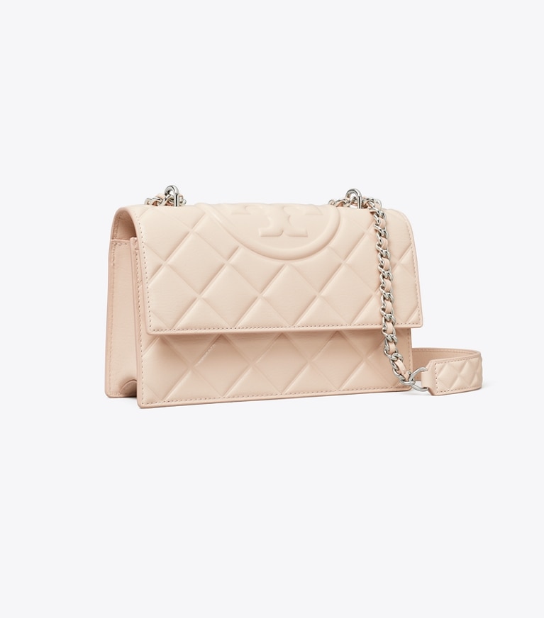 Tory Burch designer schultertaschen Wandelbare Fleming Schultertasche, klein in Soft Pink angle