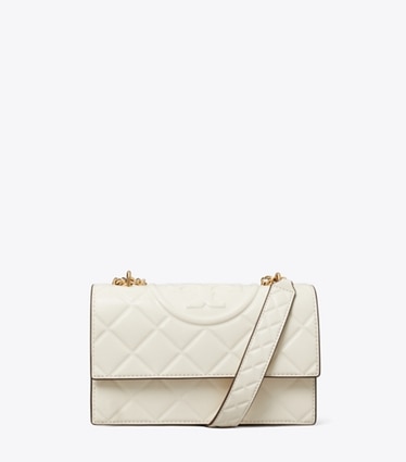 Tory Burch designer schultertaschen Wandelbare Fleming Schultertasche, klein in Light Cream front
