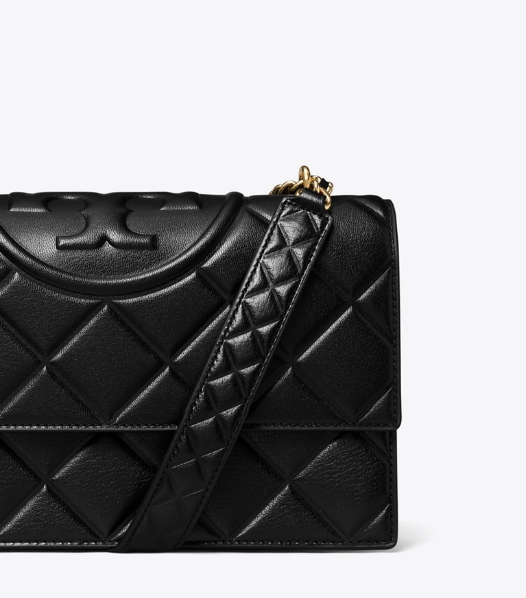 Tory Burch designer schultertaschen Wandelbare Fleming Schultertasche in Black detail