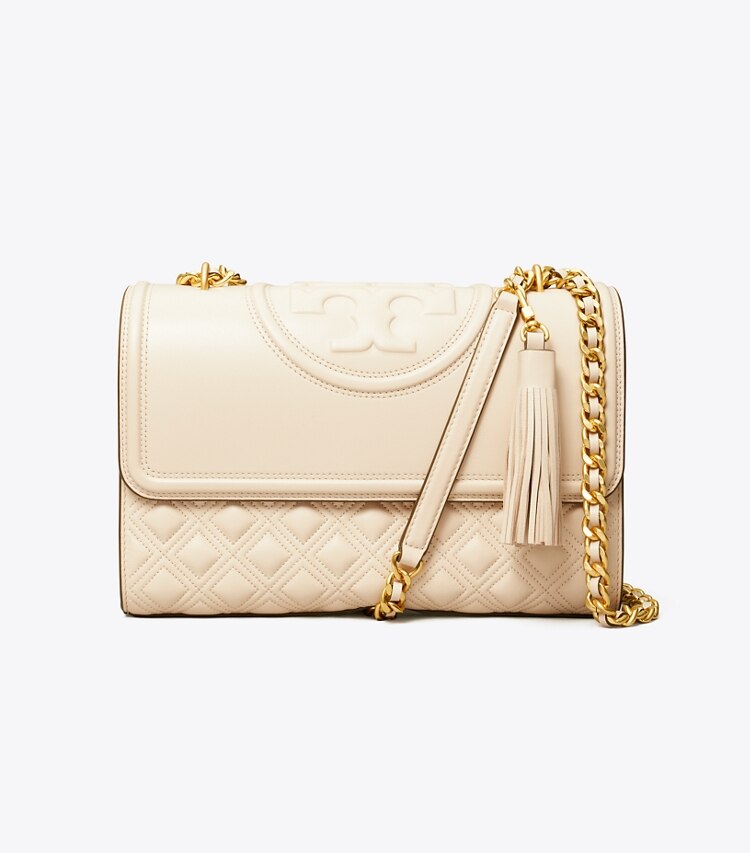 Tory Burch designer schultertaschen Wandelbare Fleming Schultertasche in New Cream front