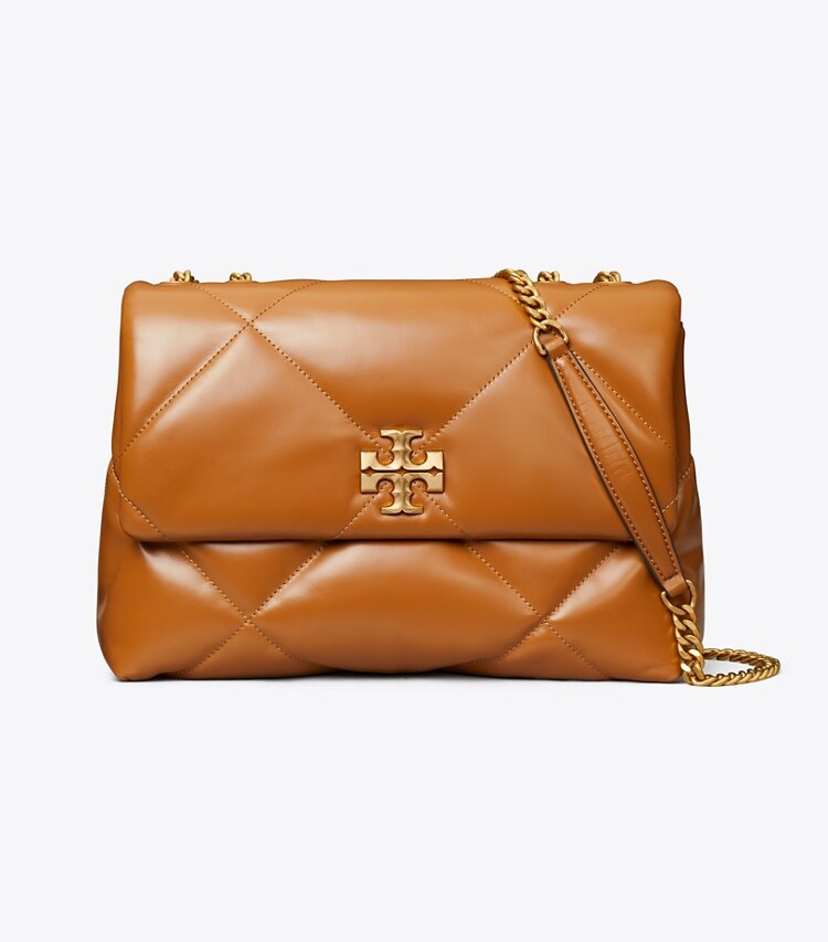 Tory Burch designer schultertaschen Wandelbare Kira Schultertasche mit Rautensteppung in Classic Chestnut front