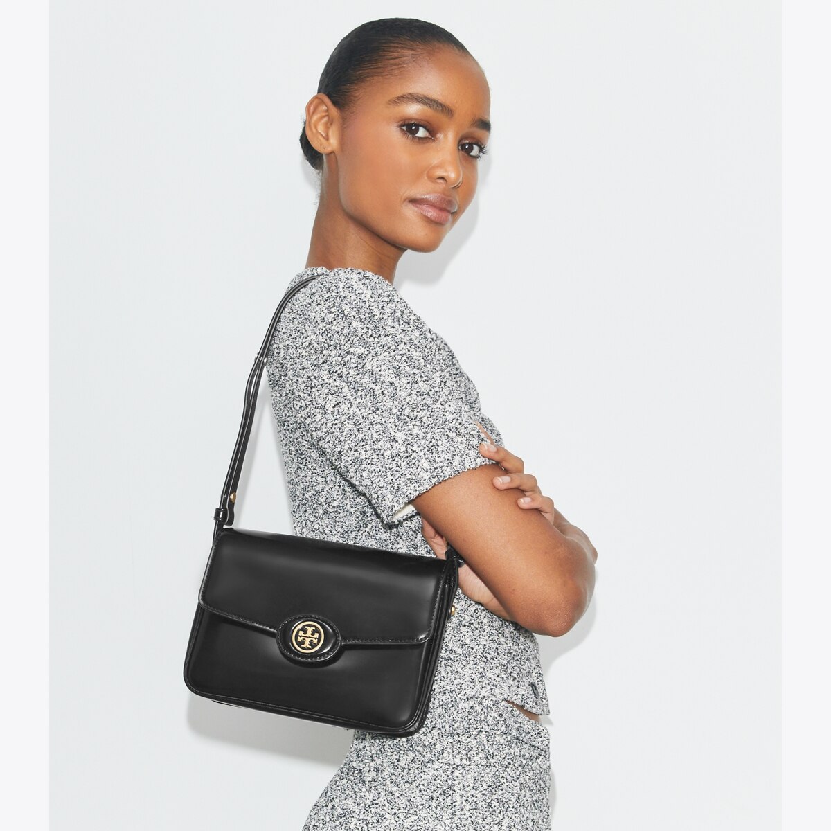 Wandelbare Robinson Schultertasche aus Spazzolatoleder: Damen