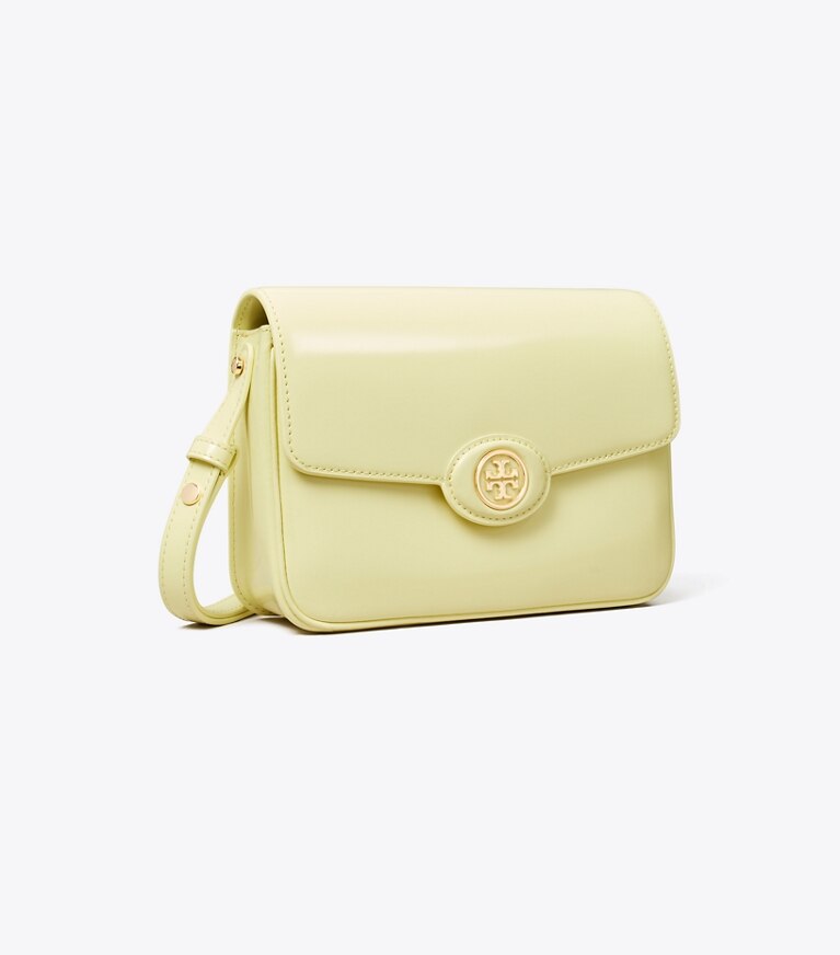 Tory Burch designer schultertaschen Wandelbare Robinson Schultertasche aus Spazzolatoleder in Lemon angle