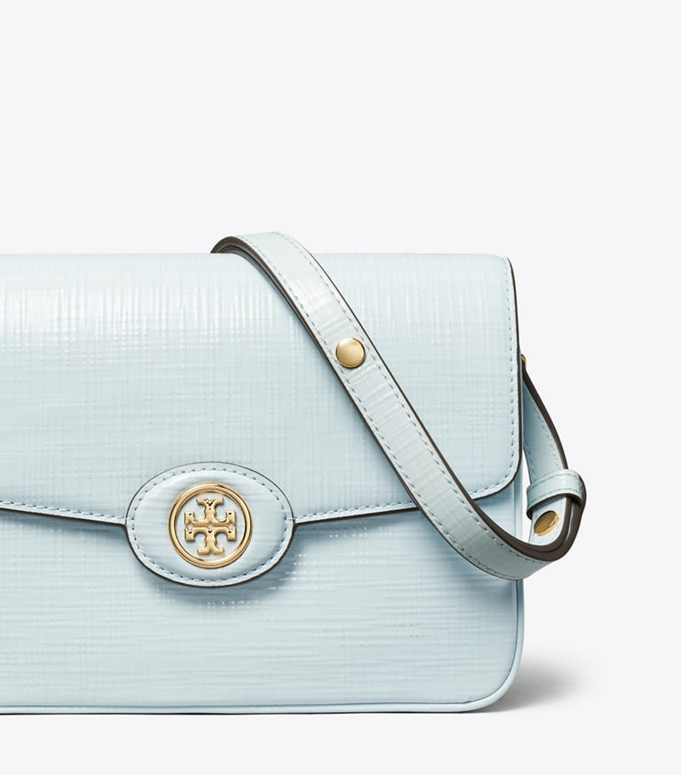 Tory Burch designer schultertaschen Wandelbare Robinson Schultertasche mit Schraffur in Summit angle