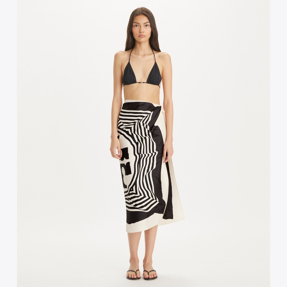 Warped Logo Silk Square: Women's Designer Scarves | Tory Burch