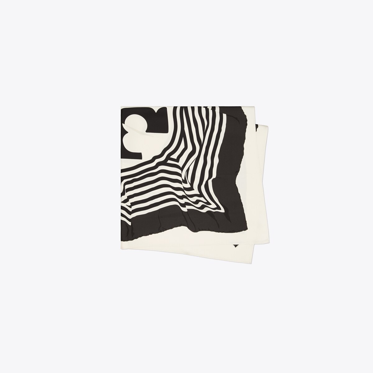 TORY BURCH｜ (WARPED LOGO SILK SQUARED (160515-100)) Warped Logo Silk Square: Women's Designer Scarves | Tory Burch