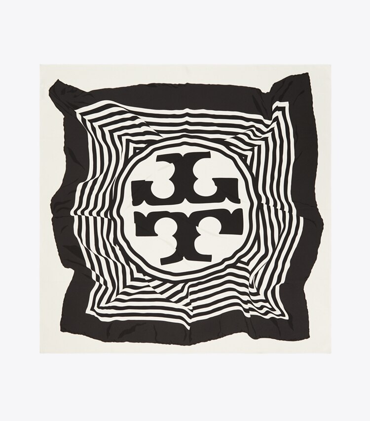 Warped Logo Silk Square: Women's Designer Scarves | Tory Burch