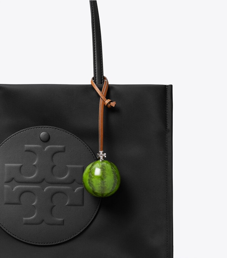 Tory Burch designer bag charms & key rings Watermelon Bag Charm in Bright Green detail