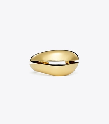 Tory Burch designer bracelets Wave Cuff in Light Brass front