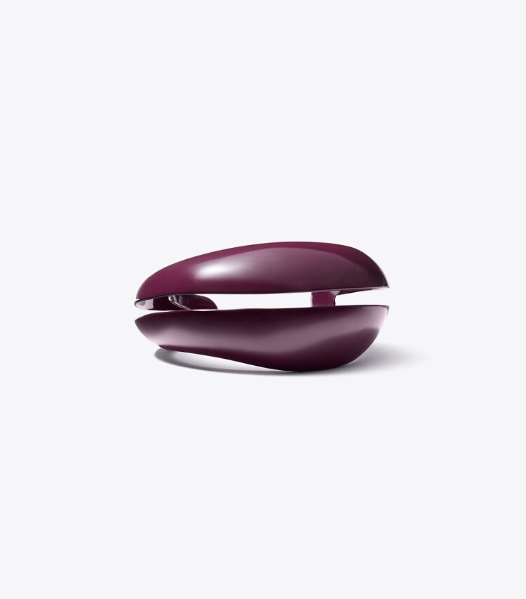 Tory Burch designer bracelets Wave Cuff in Eggplant front