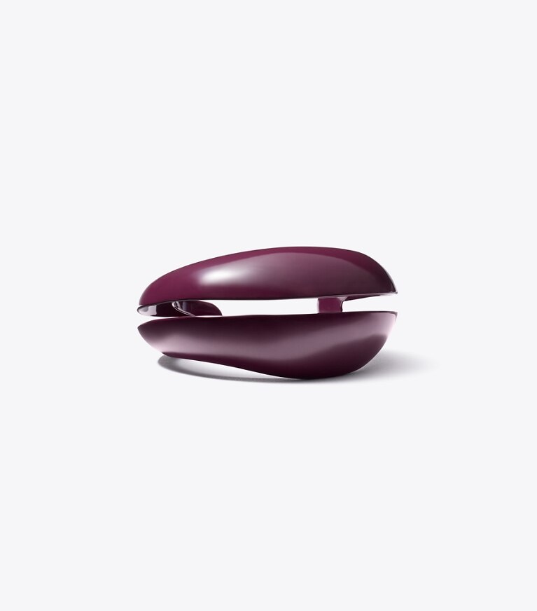 Tory Burch designer bracelets Wave Cuff in Eggplant front