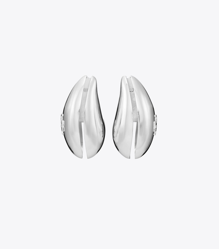 Tory Burch designer イヤリング＆ピアス ウェーブ イヤリング in Light Silver ディテール
